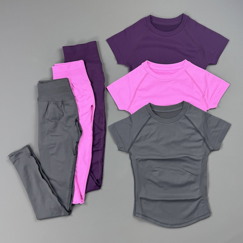 Pilates Yoga Kit - 2-delige gymset dames raglan sporttop met