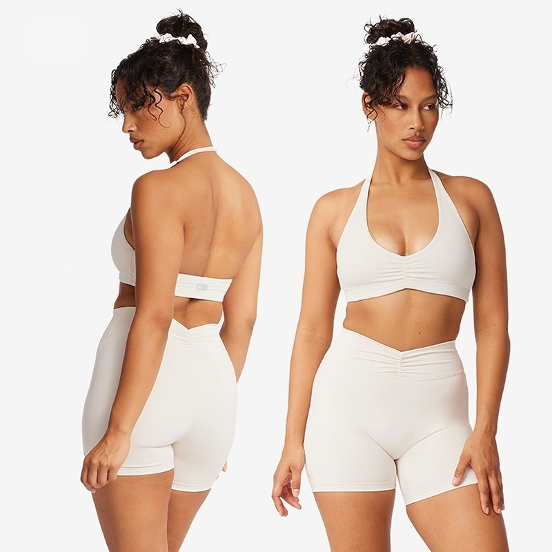 Pilates V Yoga - CSB Halter V-hals Scrunch Sportbeha Hoge