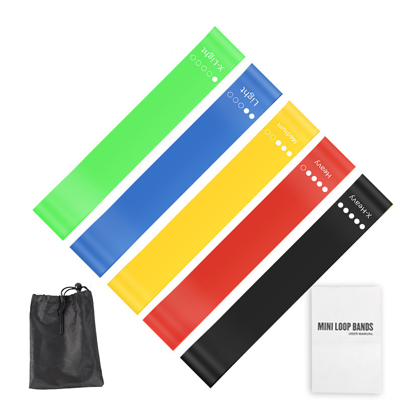 Pilates Yoga Kit - 5-delige TPE weerstandsbandenset met opbergtas &