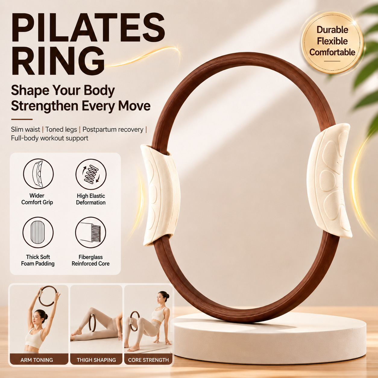 Pilates Yoga Resistance Ring - Pilatesring, yogaring, bekkenbodemspiertraining, fitnesshulpmiddel voor lichaamsvorming,