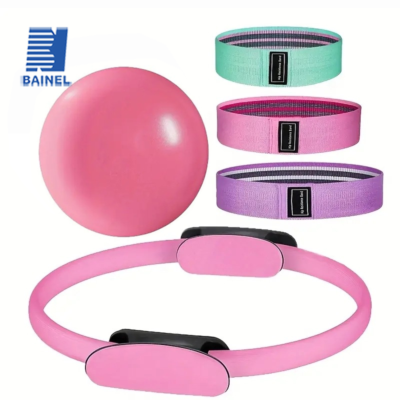 Pilates Yoga Ball Exercises - 5-delige Pilates-uitrustingenset - Monochroom PP Stretching