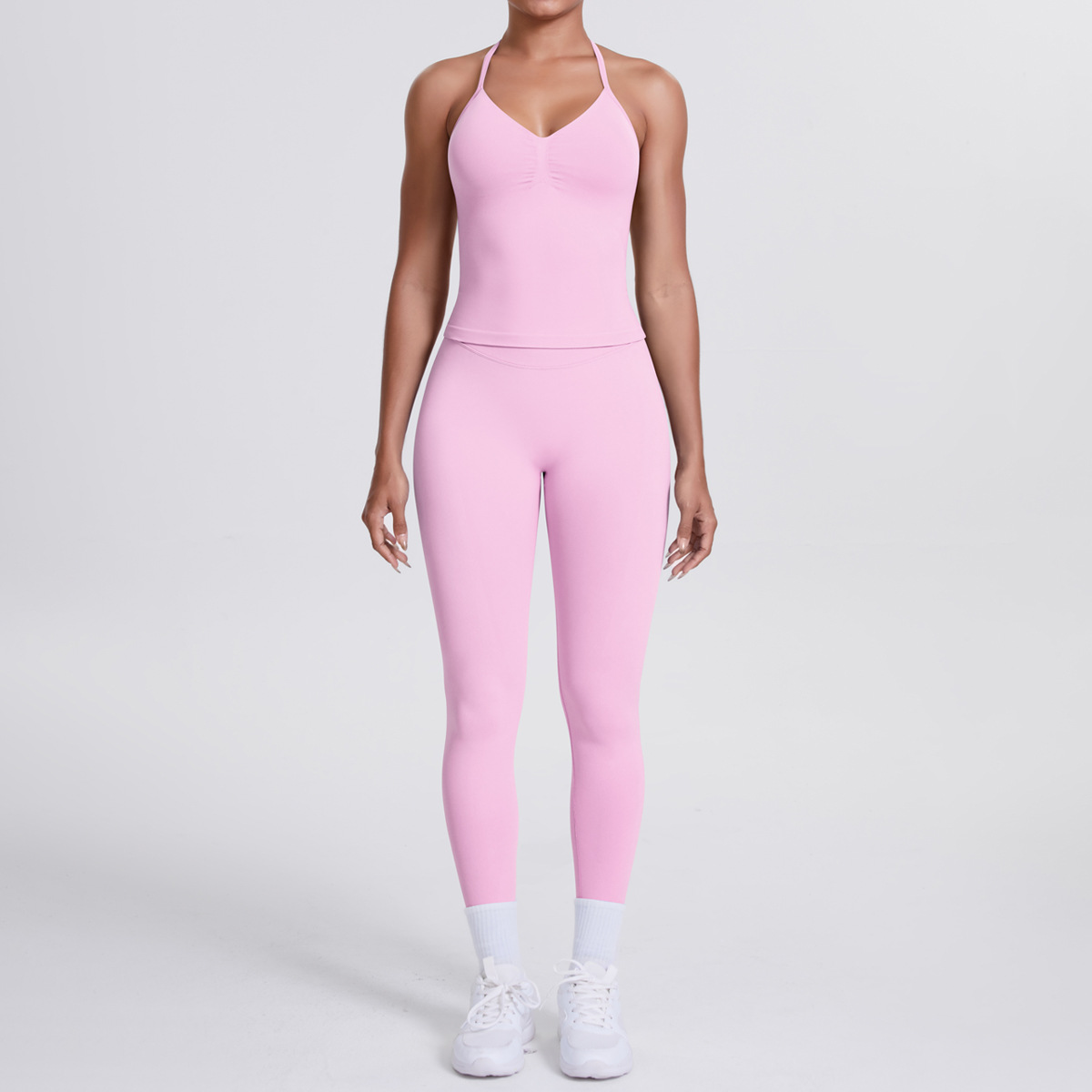 Pilates V Yoga - Naadloos gebreid yogapak voor dames, mooi