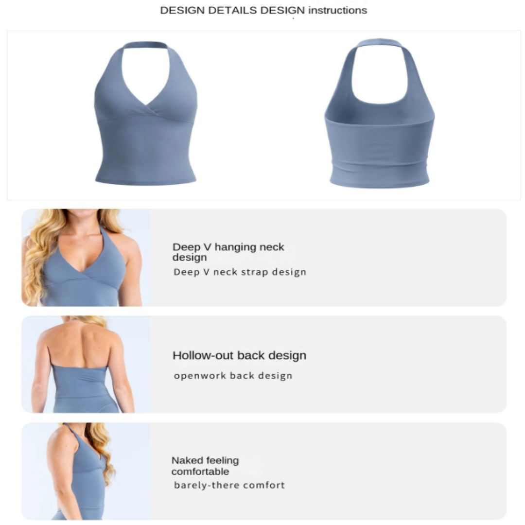 Haltertop met V-hals en ingebo - Pilates V Yoga recensie en prijs