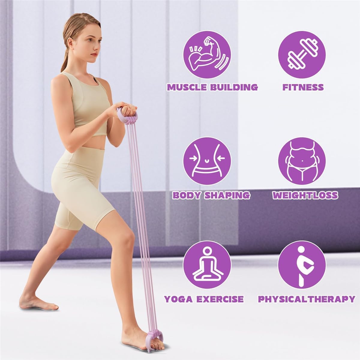 Figuur 8 weerstandsbanden voor - Pilates Yoga Home Workout recensie en prijs