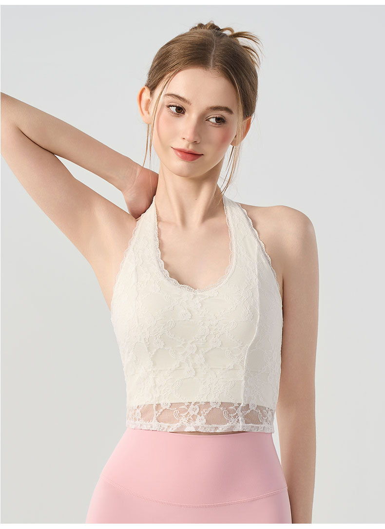 Sexy vrouw halter V-hals kant  - Pilates V Yoga recensie en prijs